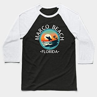 Marco Beach - Florida (with White Lettering) Baseball T-Shirt